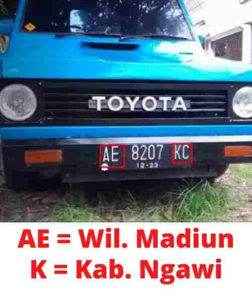 Kode Plat Nomor AE Kab Ngawi