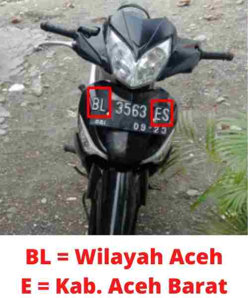 Kode Plat Nomor BL Kab Aceh Barat