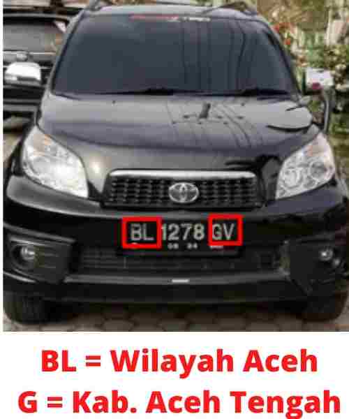 Kode Plat Nomor BL Kab Aceh Tengah