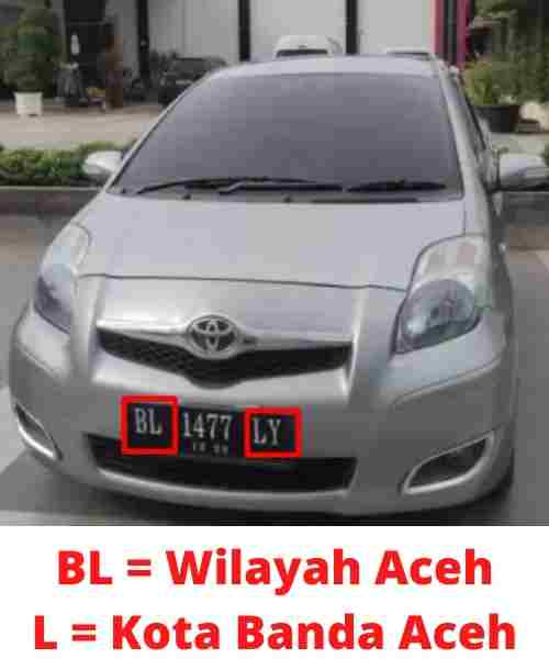 Kode Plat Nomor BL Kota Banda Aceh