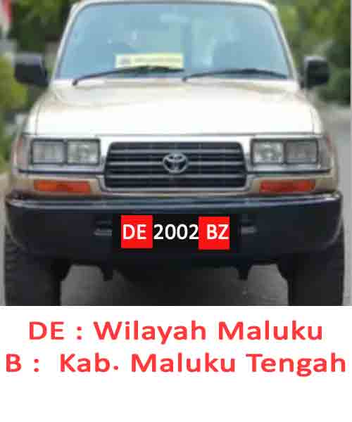 Mobil Plat Nomor DE Kab Maluku Tengah