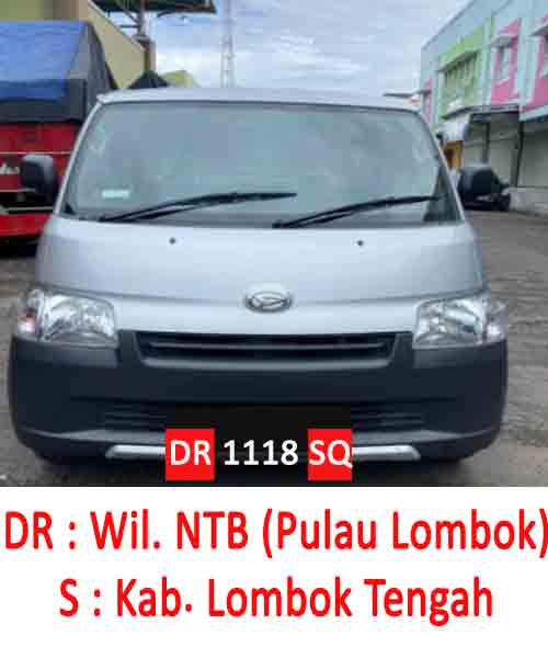 Mobil Plat Nomor DR Kab Lombok Tengah