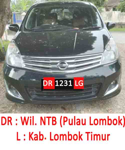 Mobil Plat Nomor DR Kab Lombok Timur