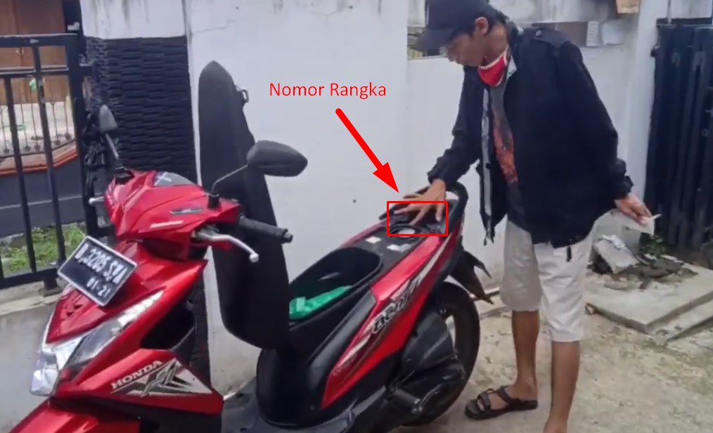 Letak Nomor Rangka dan Nomor Mesin Honda Beat : FI, Karbu, Street