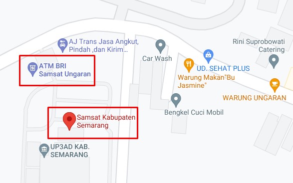 lokasi Samsat Semarang ke bank BRI