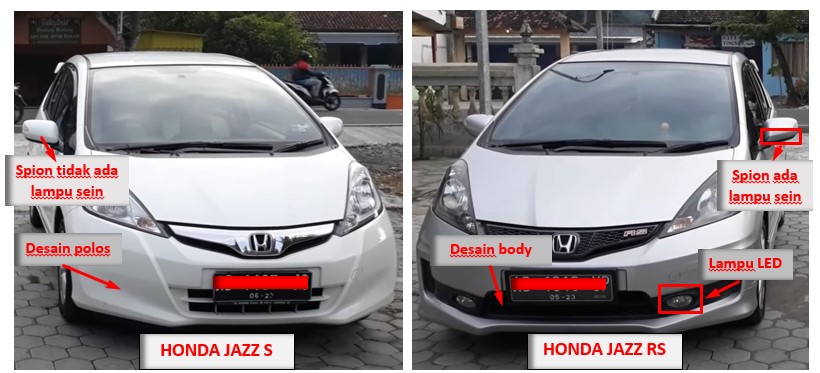 Perbedaan Honda Jazz S dan  RS
