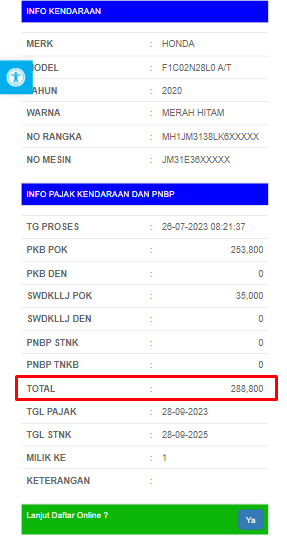 Hasil Cek Pajak Sumedang Via Website Bapenda Jawa Barat